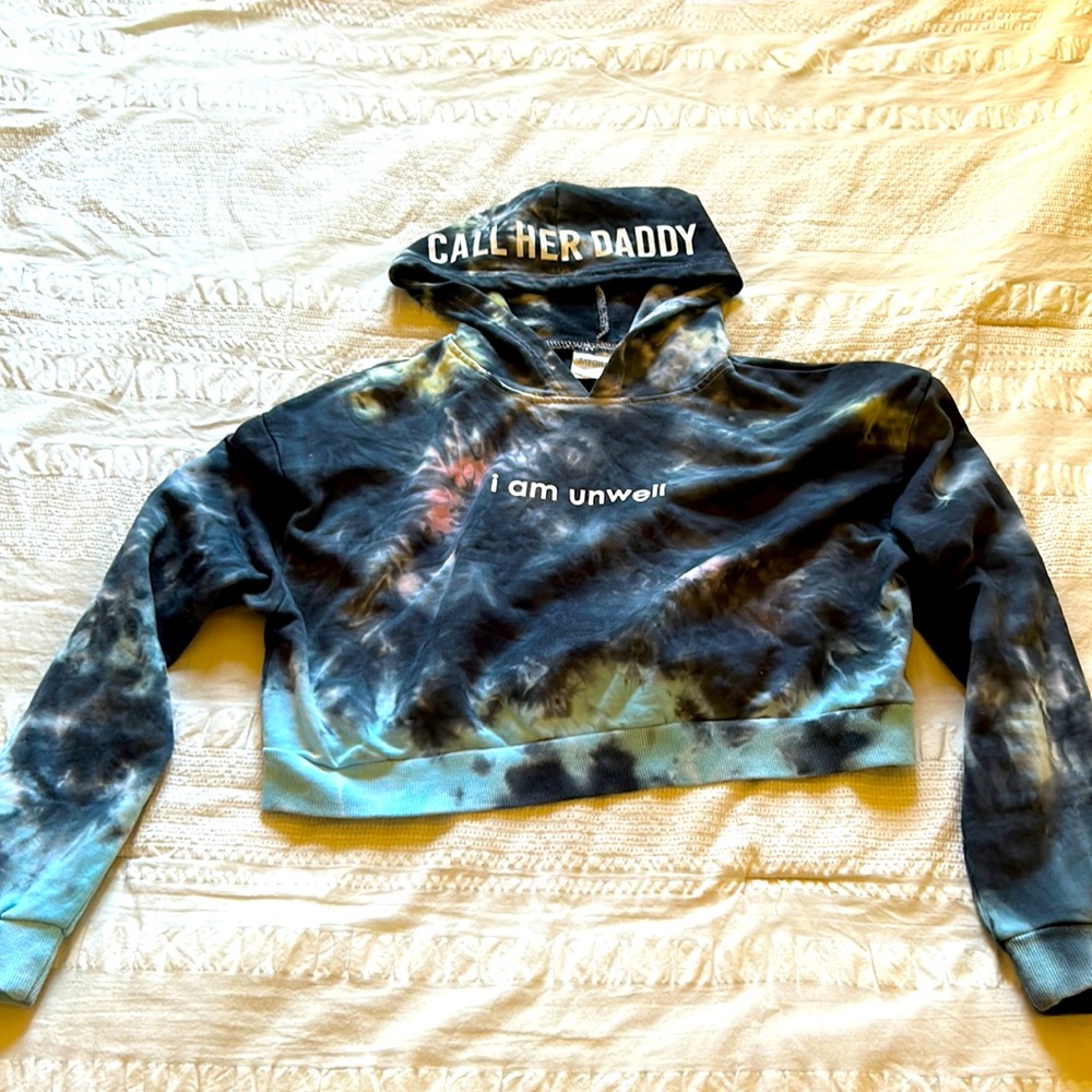 Call Her Daddy Tie Dye Crop Sweatshirt